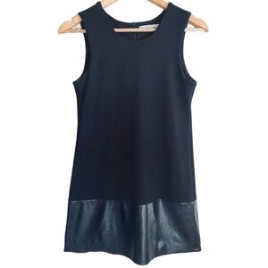 AMANDA UPRICHARD Sleeveless Wide Vegan Leather Hemline A-Line Mini Dress Size XS